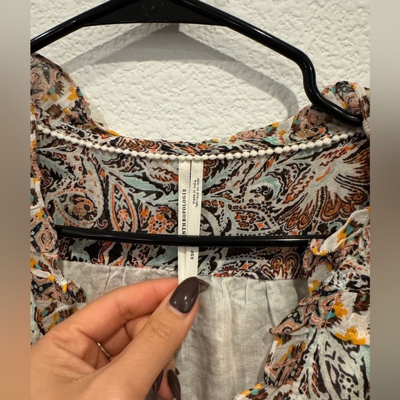 Anthropologie cropped long sleeve top - Picture 2 of 7